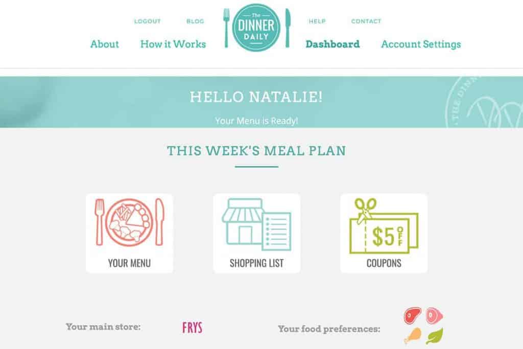 The Dinner Daily meal planning service