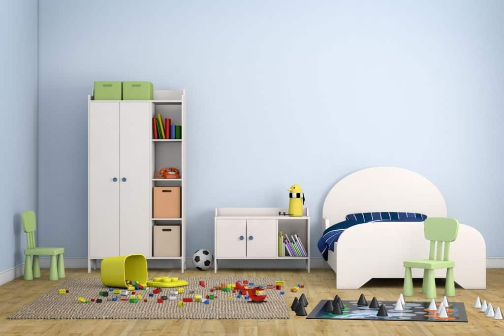 Kid's room with toys all over the floor - sell your clutter