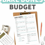 Pinterest pin for Bare Bones Budget downloadable worksheet