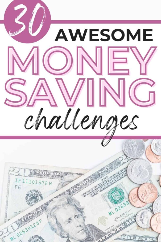 Pinterest pin for article about money saving challenges