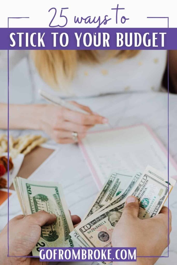 Pinterest pin for How to Stick to a Budget blog post