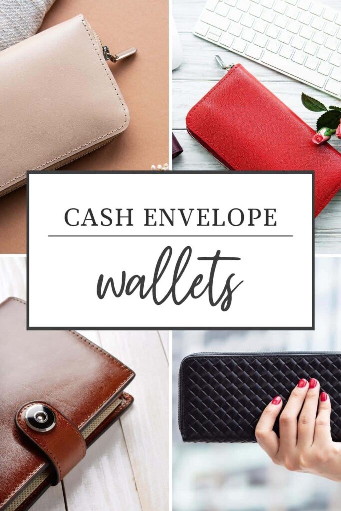 Pinterest pin for post about cash envelope wallets
